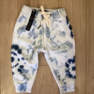 NWT. Miki Miette Brand Blue & White Sweatpants Baby Size 3 Months